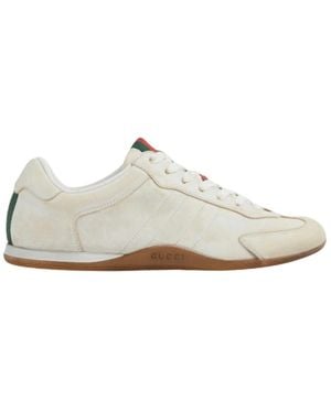 Gucci Leren Sneakers Met Veters - Wit
