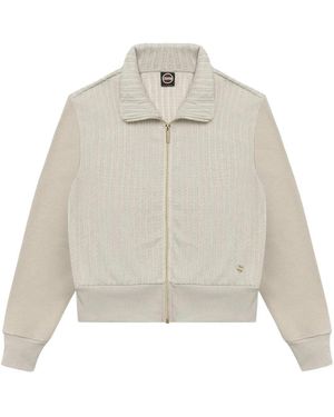 Colmar Hoodies & Sweatvesten ,Wit ,Katoen Gebreid Sweatshirt Met Rits