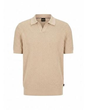HUGO Tops ,Bruin ,Katoen H-Natalo Polo - Naturel