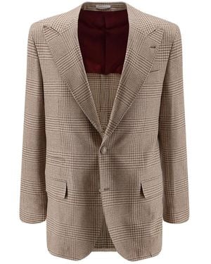 Brunello Cucinelli Prince Of Wales Blazer - Bruin