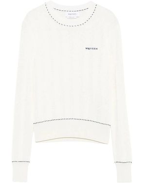 McQueen Round-Neck Knitwear - Blanco