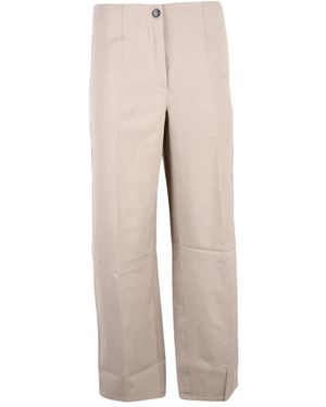 Seventy Broeken ,Wol Wijde Broek - Naturel