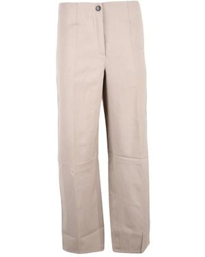 Seventy Broeken ,Wol Wijde Broek - Naturel