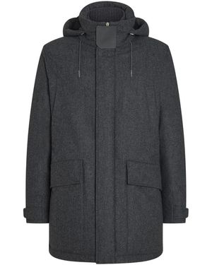 ZEGNA Wollparka mit abnehmbarer kapuze - Grau