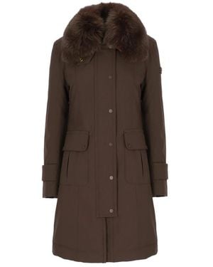 Peuterey Jassen ,Bruin ,Lange Donsjas
