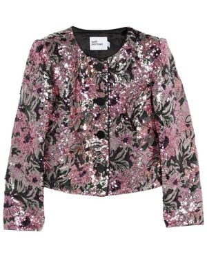 Self-Portrait Floral Sequin Jacket - Paars