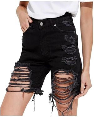 SER.O.YA Zwarte Distressed Shorts