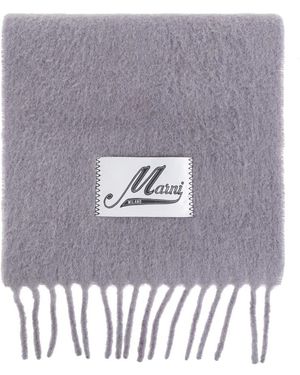 Marni Accessoires ,Grijs ,Sjaal Met Franjes - Paars
