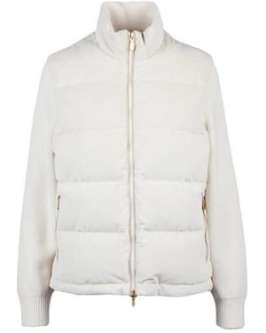 Eleventy Rippstrick-Cordjacke - Weiß