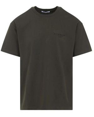 Givenchy Tops ,Groen ,Katoen Logo Print Katoenen T-Shirt - Zwart