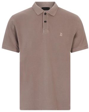 Dondup Tops ,Bruin ,Katoen Piqué Polo Met Regular-Fit