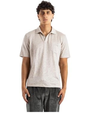 Sease Tops ,Linnen T-Shirt Crew - Grijs
