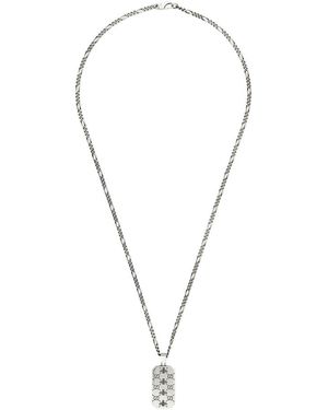 Gucci gg And Bee Engraved Pendant Necklace - Metallic