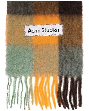 Acne Studios Mohair Karierter Schal - Mettallic