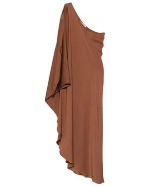 Silk95five Ritz One-Shoulder Maxikleid Mit Drapierung - Braun
