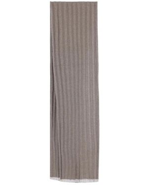 Brunello Cucinelli Accessoires ,Grijs ,Kasjmier Cashmere Rib Knit Sjaal