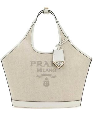 Prada Canvas Tote Bag - Natur
