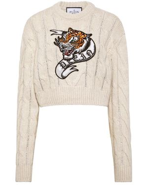 Philipp Plein Round-Neck Knitwear - Blanco