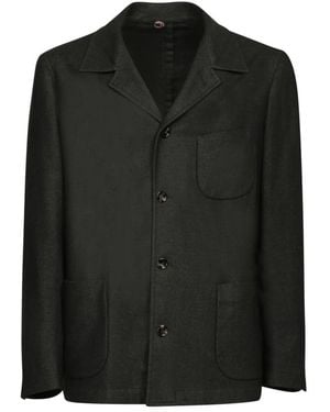 Dell'Oglio Groene Blazer Voor Mannen Aw24 - Zwart
