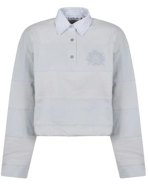 Acne Studios Gestreiftes Polo-Sweatshirt - Grau