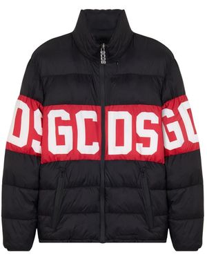 Gcds Daunenjacke Mit Band-Logo - Schwarz