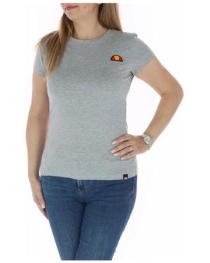 Ellesse Tops ,Grijs ,Katoen Grijs Bedrukt Crew Neck T-Shirt - Blauw