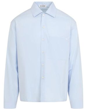 Jil Sander Cotton Poplin Shirt - Blauw