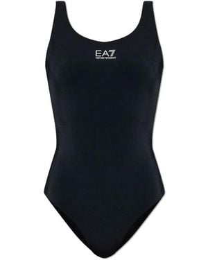 EA7 Badmode ,Zwart ,Sw Core Active One-Piece Badpak - Blauw