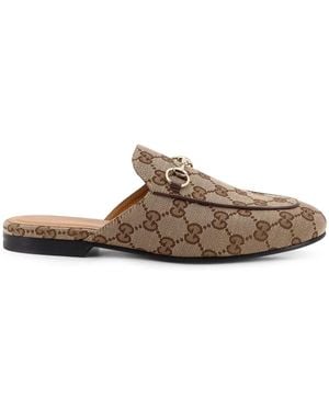 Gucci Ikonoische Horsebit Leder Sandalen - Braun