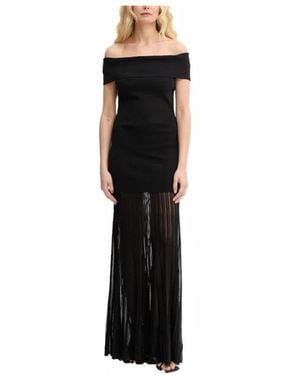 Michael Kors Plissiertes Maxi-Kleid Aus Stretch-Strick Mit U-Boot-Ausschnitt - Schwarz