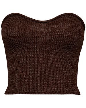 SIMONA CORSELLINI Sleeveless Tops - Brown