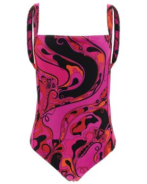 PUCCI Badmode ,Veelkleurig ,Orchidee Print Badpak - Paars
