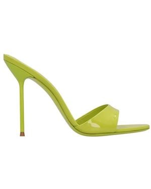 Paris Texas Heeled Mules - Yellow