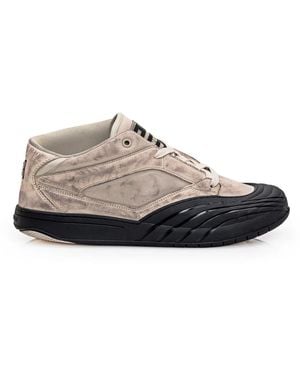 Givenchy Weiße Sneaker Aus Nubukleder Mit Gummisohle - Grau