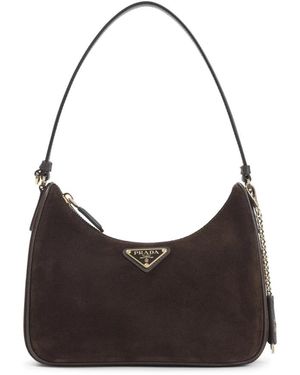 Prada Tassen ,Bruin ,Shoulder Bags