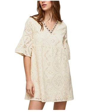 Pepe Jeans Short Dresses - Natural