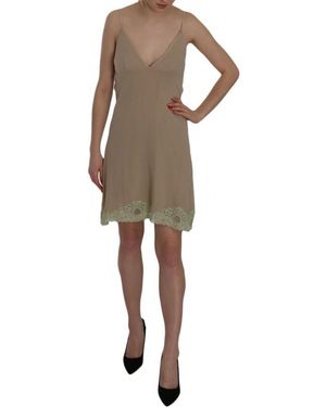 Pink Memories Elegantes s spitzenkleid mit spaghettiträgern - Natur