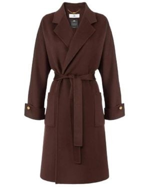 Elisabetta Franchi Belted Coats - Bruin