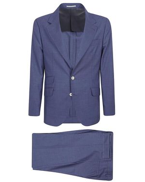 Brunello Cucinelli Kostuums ,Blauw ,Wol M032Pldwh.C 394 Single-Breasted Suit