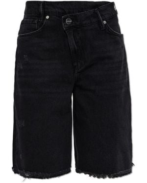 AllSaints Aki Crossover Wide Leg Shorts - Zwart