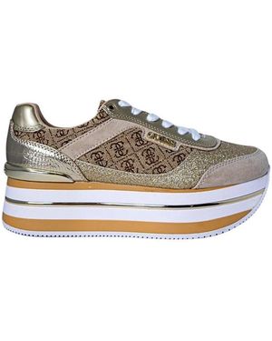 Guess Beige Polyester Trainer - Multicolour