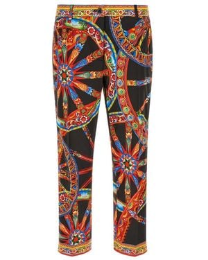 Dolce & Gabbana Broeken ,Veelkleurig ,Broeken - Rood