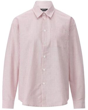 A.P.C. Overhemden ,Rood ,Gestreepte Oversized Blouse - Roze