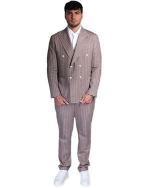 Bharnaba Double Breasted Suits - Marrone