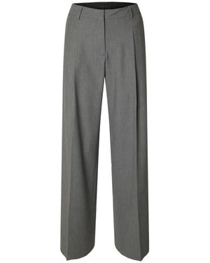 SELECTED Broeken ,Grijs ,Wol Grijze Wide-Rita Lano Broek