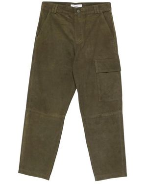 Ba&sh Broeken ,Groen ,Leer Sita Wijde Suede Broek