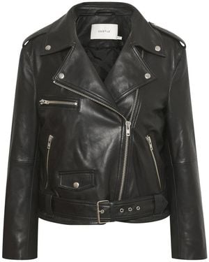 Gestuz Leather Jackets - Black