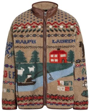 Polo Ralph Lauren Fitness ,Polyester Full Zip Sweatshirt - Naturel