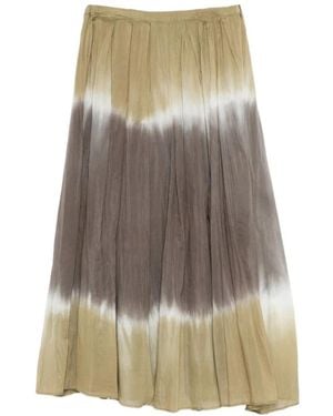 Roberto Collina Tie-Dye Wijde Plissé Rok - Naturel