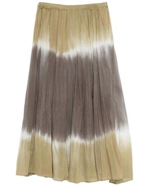 Roberto Collina Tie-Dye Weitplissierter Rock - Natur